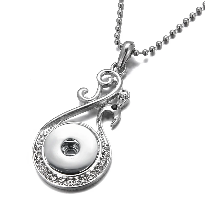 New Circles Starfish Elk Heart Fashion pendant necklace chain 60cm fit 18mm snap buttons Wholesale Gift snap jewelry
