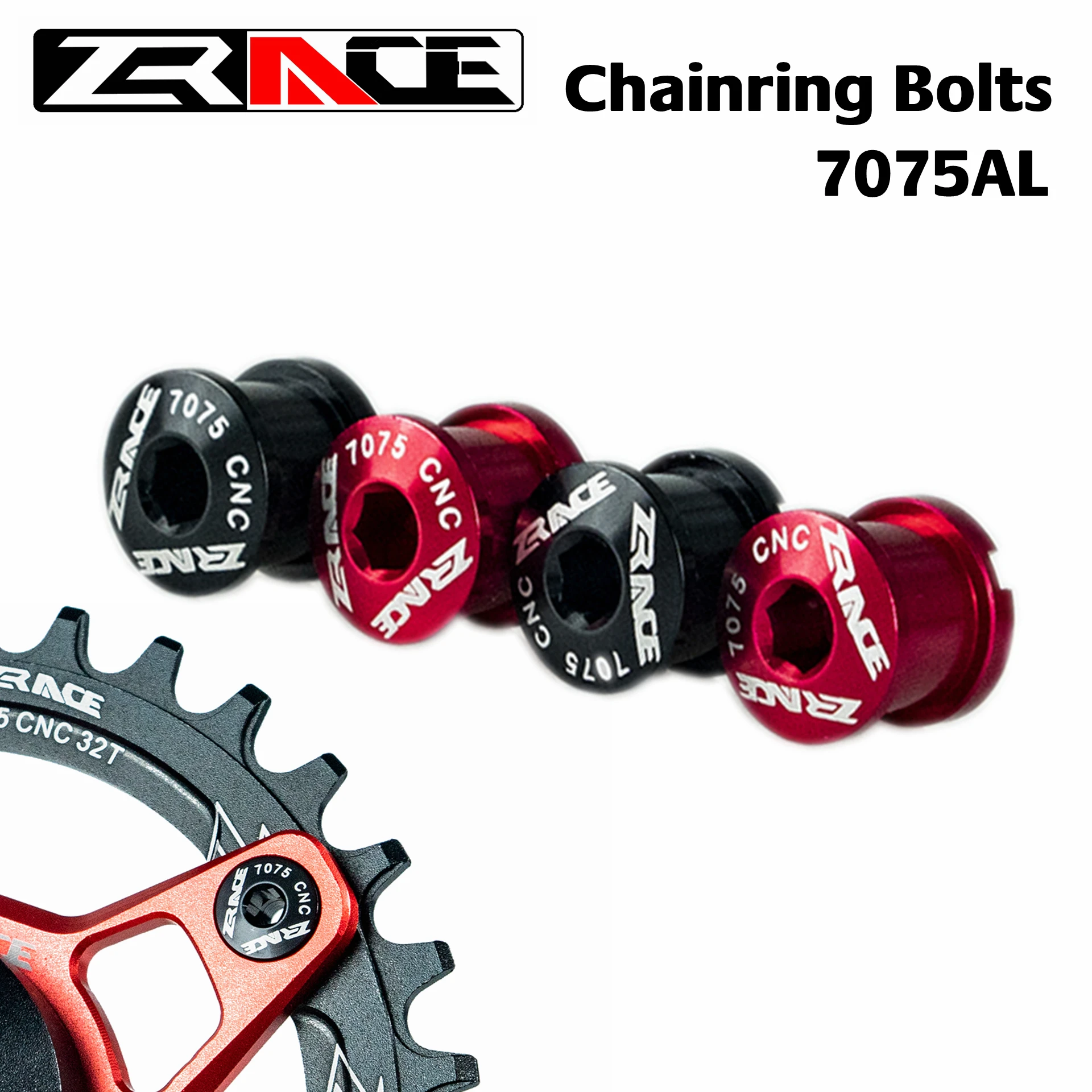 

ZRACE 4pcs Chainrings Bolts high strength for MTB, 7075 Aluminium alloy CNC, Chainwheels Screws