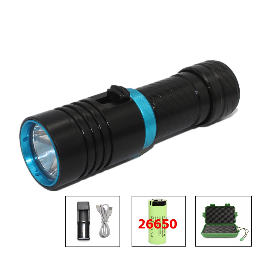 

Uranusfire 1200LM XM-L2 LED Diving Flashlight Underwater Waterproof 100M Torch Lamp Light Camping Lanterna With Stepless Dimming