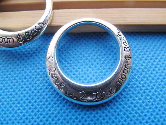 

Free Shipping 50pcs Antique Silver tone Love Circle Large Hole Ring Connector Pendant Charm/Finding DIY Accessory Jewellery