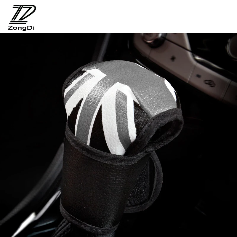 ZD 1X New Car Leather gears Meter word flag Gear Shift Collars For Toyota c-hr Chevrolet aveo Citroen c4 Honda civic accessories