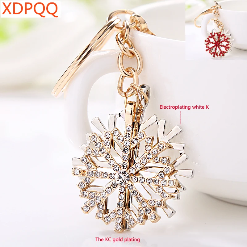 Creative jewelry key chain snowflake keychain ladies jewelry gift cute snowflake car pendant 2 colors