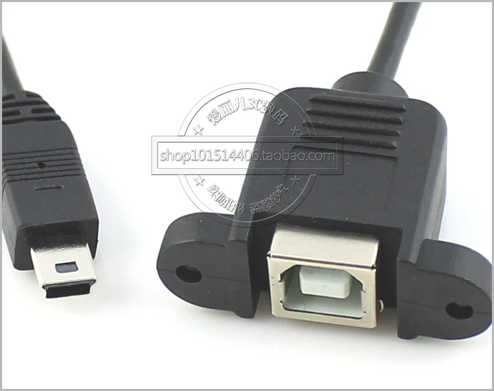 Mini USB to USB - B print line is 0.5 meters Mini USB revolution of print with screw hole mouth bus