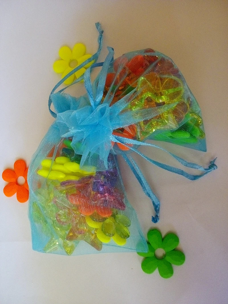 20*30cm 50pcs Organza Bag Lake Blue Drawstring bag jewelry packaging bags for tea/gift/food small transparent pouch Yarn bag
