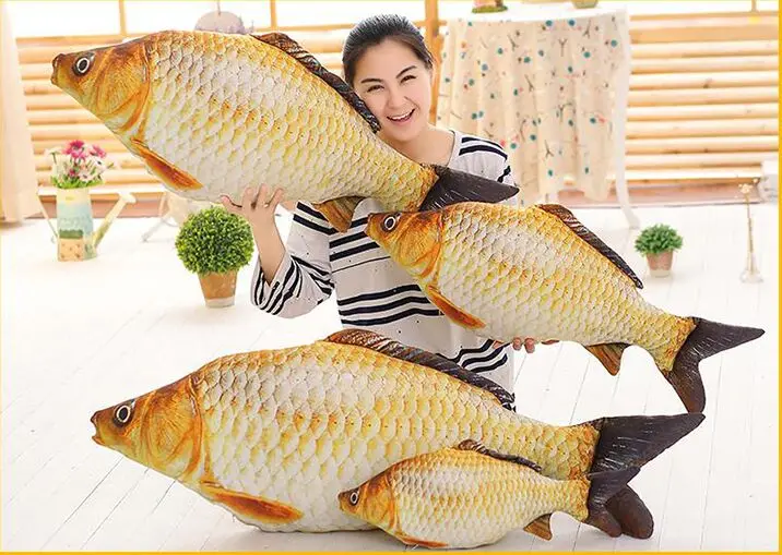 

3D creative pillow fish carp plush toy soft throw pillow,birthday gift w0932