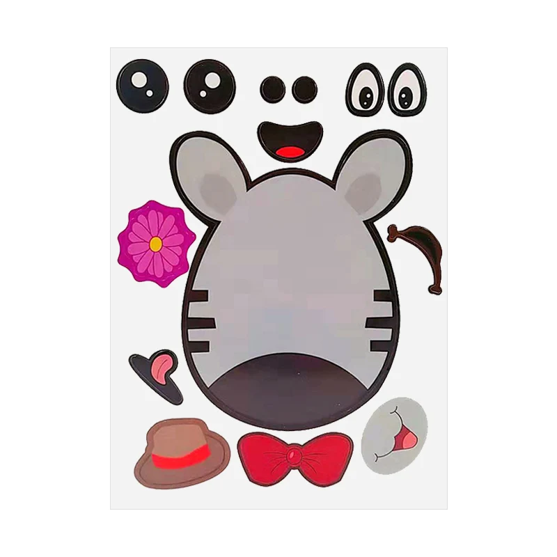 WEIGAO Pin the Eye Ear Nose on juegos de animales decoración de fiesta de cumpleaños para niños divertidos juegos de jungla suministros de regalos