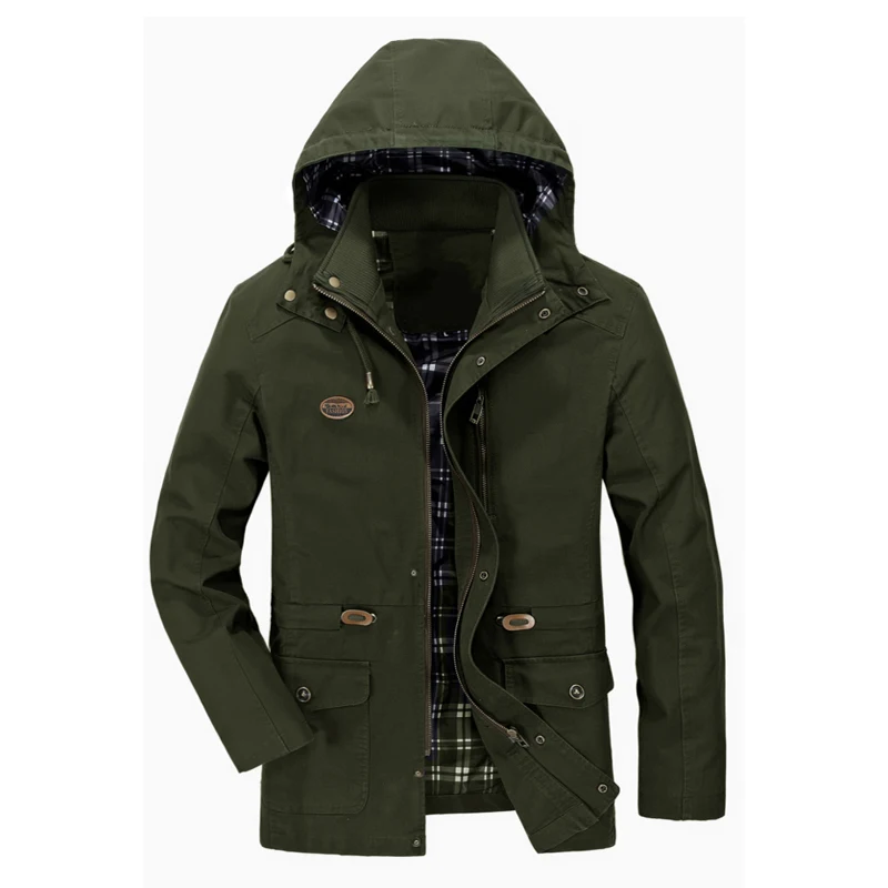 

Men's Spring Autumn Jacket Casual Bomber Jackets Men Tactical coat Detachable Hood Windproof Windbreaker jaqueta masculina