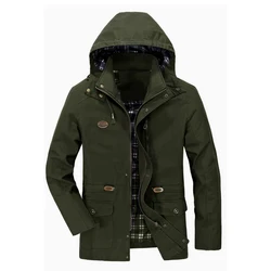 Men's Spring Autumn Jacket Casual Bomber Jackets Men Tactical coat Detachable Hood Windproof Windbreaker jaqueta masculina