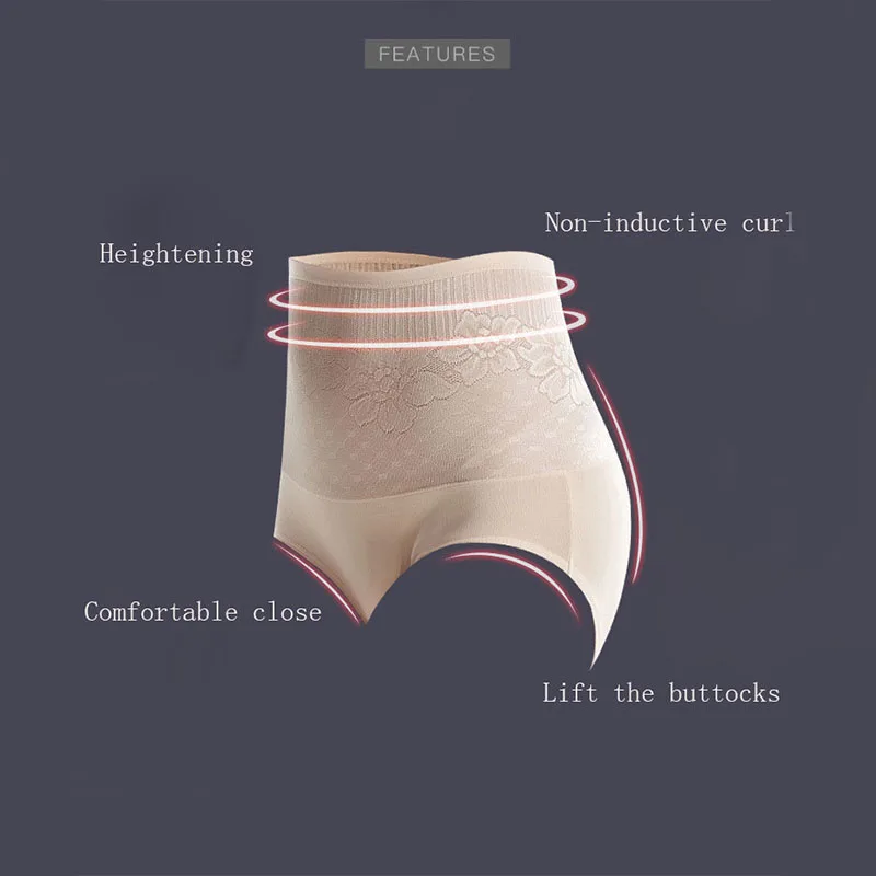 Jacquard Seamless Traceless High Waist Women Underwear Cotton Sexy Shapewear Abdomen Hips Slim Panties Calcinha Lingerie Briefs image 5