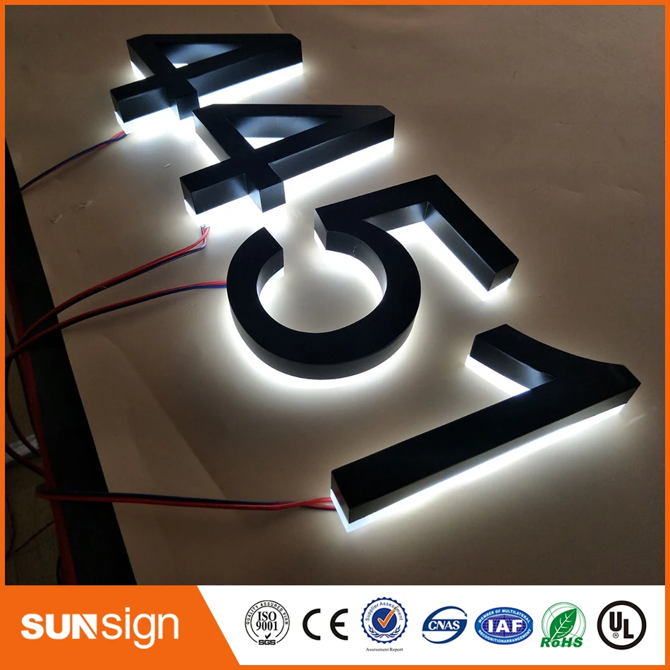 H 20cm Custom retroilluminato a led casa numeri