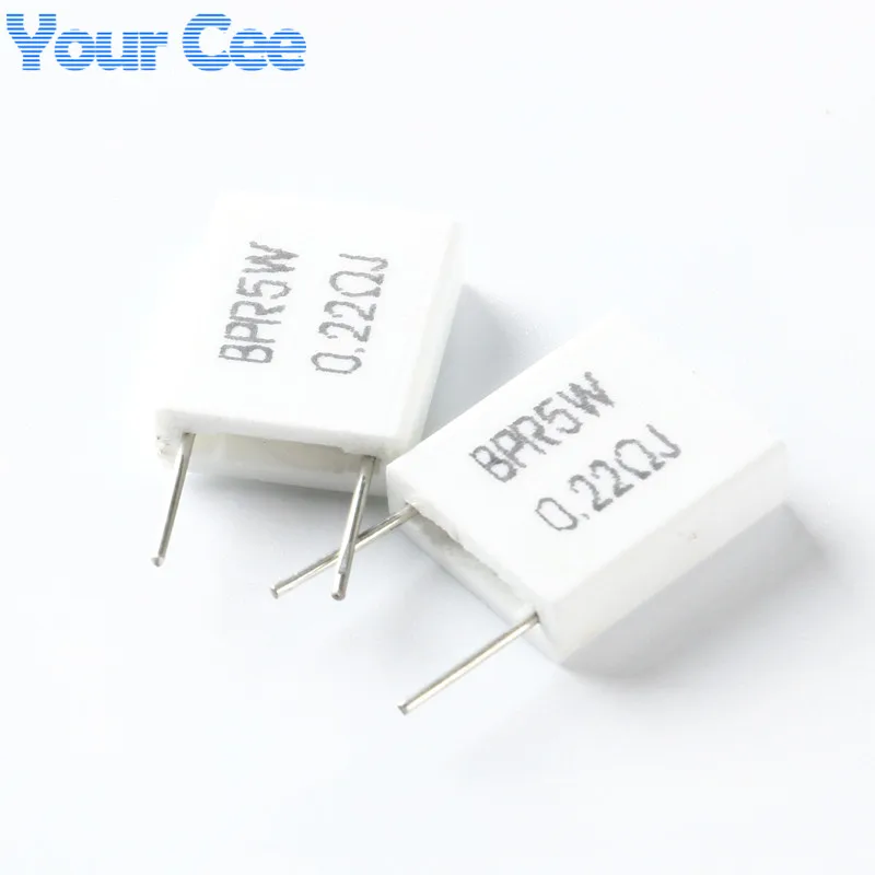 

50pcs 5W 0.22 ohm 0.22R BPR56 Non-inductive Ceramic Cement Resistor Electronic Component