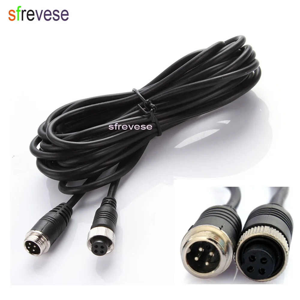 5M 16FT 4Pin Video Extension Cable Wire For Car Bus Truck Reversing CCTV Rear View Camera Vehicle Backup Monitor 10pcs/lot