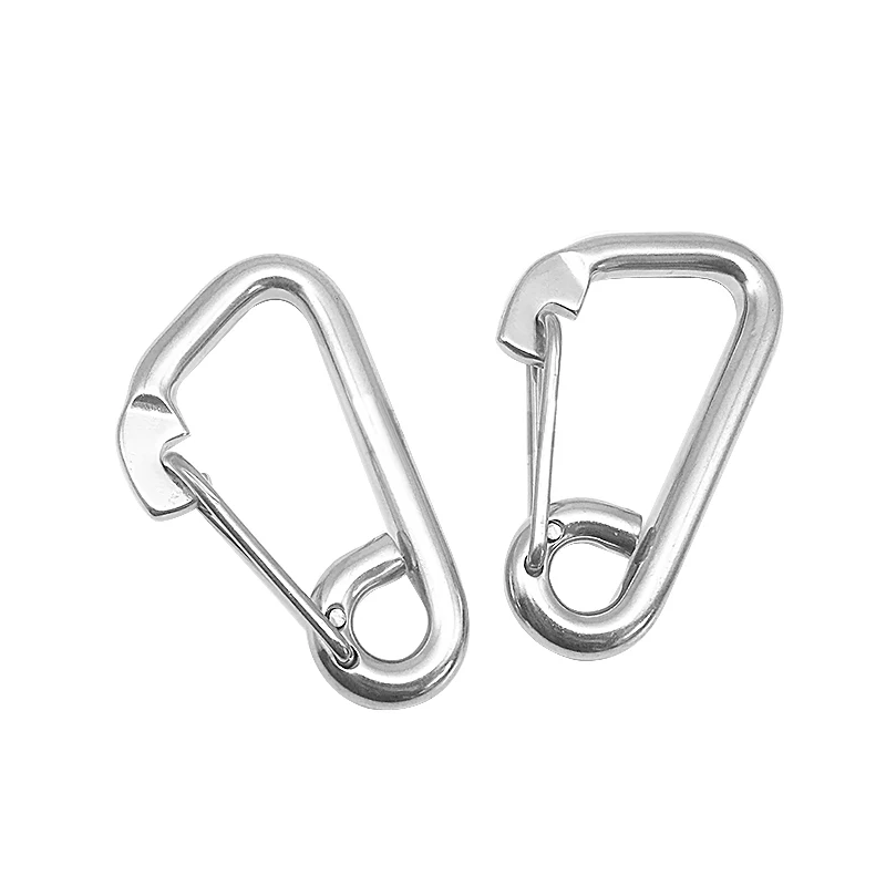 1Pcs Silver Multifunctional Spring shap Quick hook Chain Fastener Hook Carabiner Stainless Steel Repair Hiking Camping Dog Chain