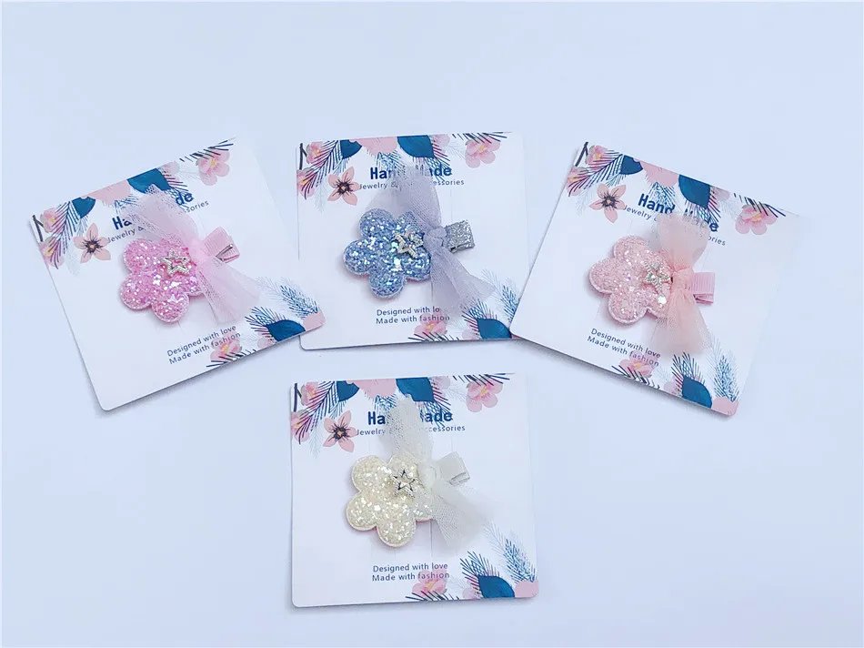 

Boutique ins 20pcs Fashion Cute Glitter Flower Hairpins Solid Star Floral Bowknot Hair Clips Princesss Headwear Hair Accessories