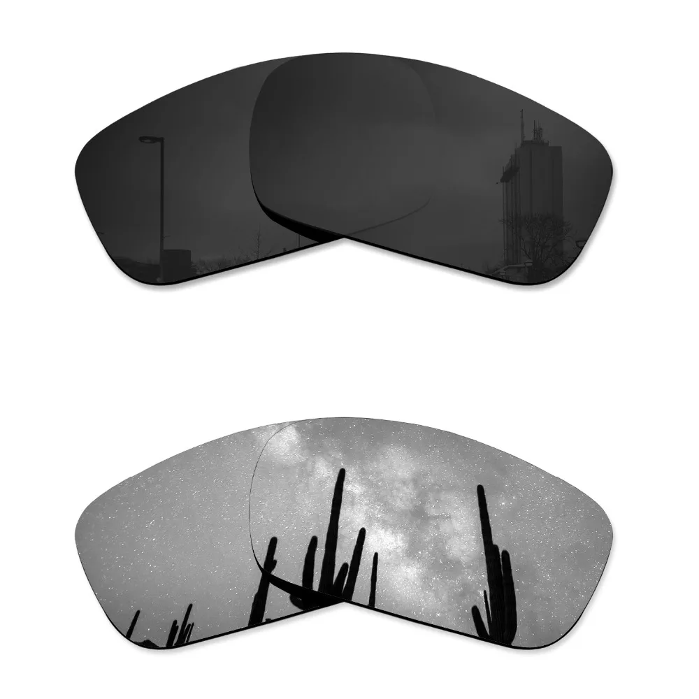 

Glintbay 2 Pairs Polarized Sunglasses Replacement Lenses for Oakley Crankshaft Stealth Black and Silver Titanium