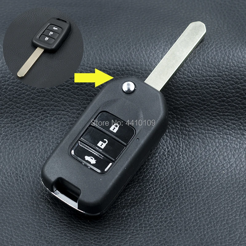 Folding Flip Remote Key Shell For Honda Civic City Fit XRV Vezel 3B Key Case Shell Replacement