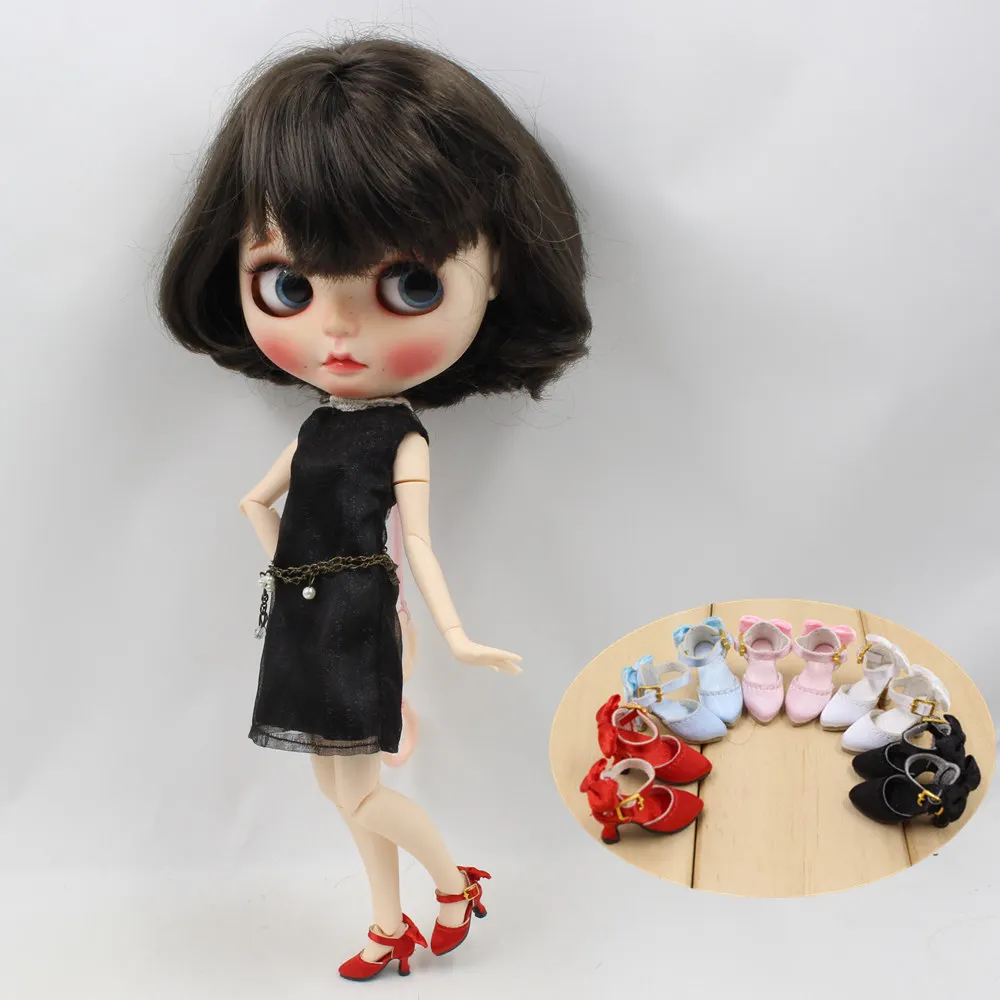 

Shoes for 1/6 Blyth doll 2.5cm high hill with Silk and bowknot lady elega five different colors Neo free shipping