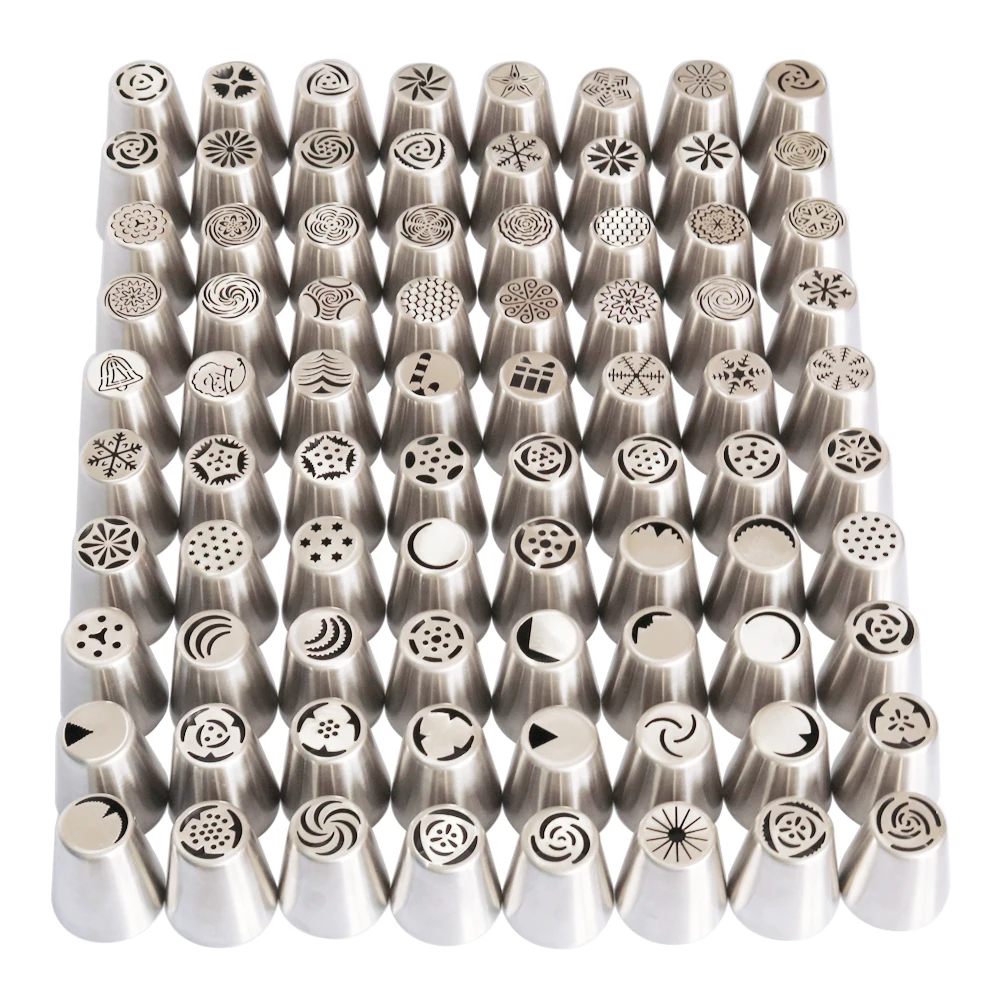 83PCS Russian Tulip Icing Piping Nozzl Cake Decorating Piping Nozzles Cake Decorating Tools Set CS030