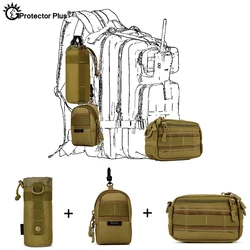 PROTECTOR PLUS Tactical Pouch Set 3 Bags Molle Expand Outdoor Sports Hunting Cycling Camo Bag Single Shoulder Waist Waterproof