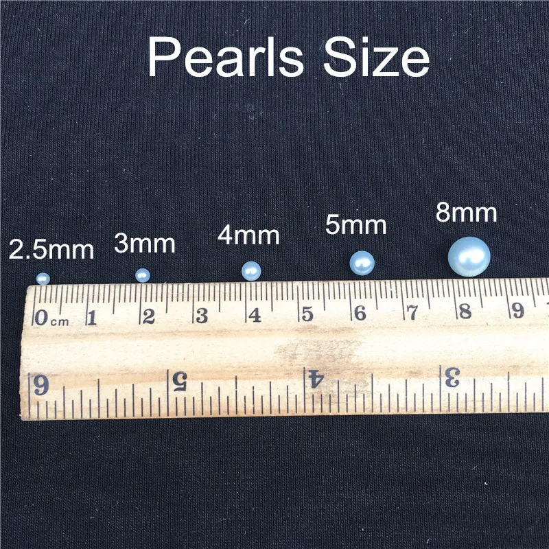 10grams Light Blue ABS Pearls 2.5/3/4/5/6/8mm Round Acrylic Imitation Pearl Beads for Jewelry Making /Nail Art /Phone