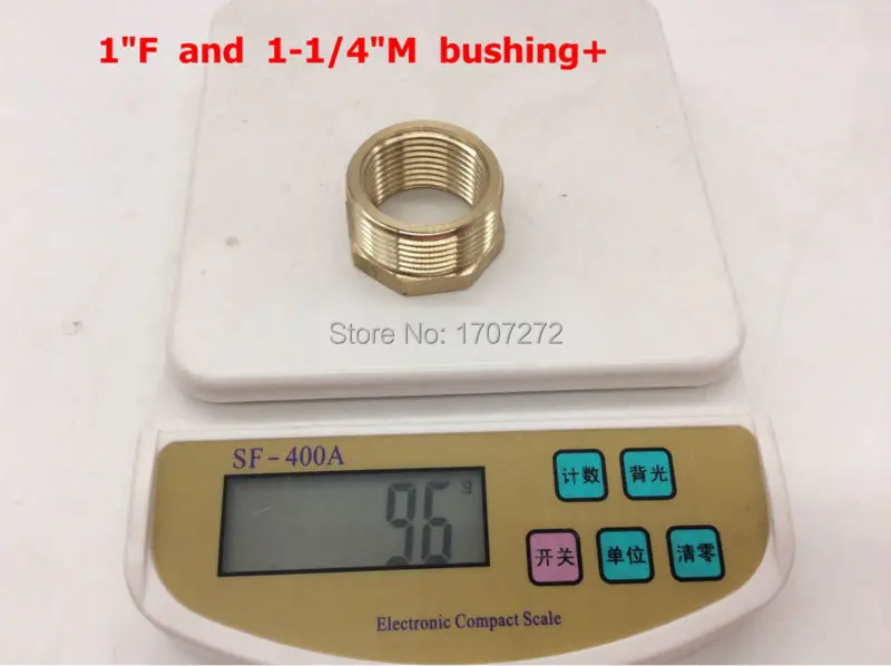 Acoplador de ajuste de buje hexagonal reductor de tubo de latón macho, 1 ''x 1 hembra-1/4'', buje de cobre, accesorio de latón