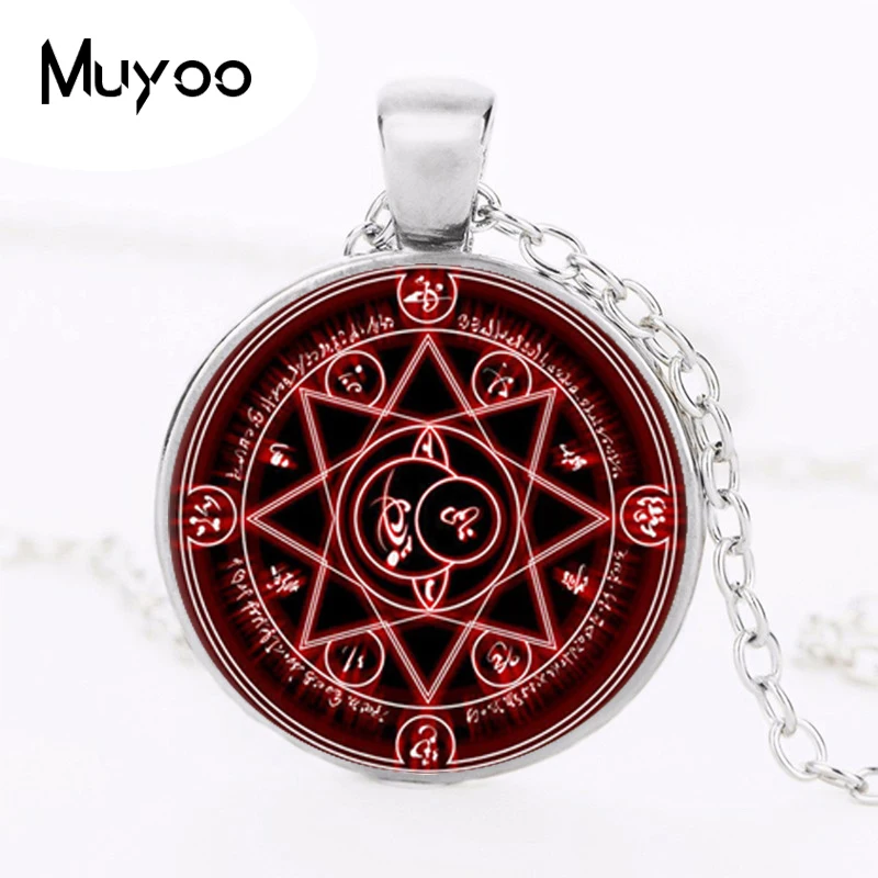 Magic Circle Space Moon Star Ouija Wicca Gypsy Pentagram Witch Steampunk Pendant Necklace Round Chain Hexagon Necklace HZ1