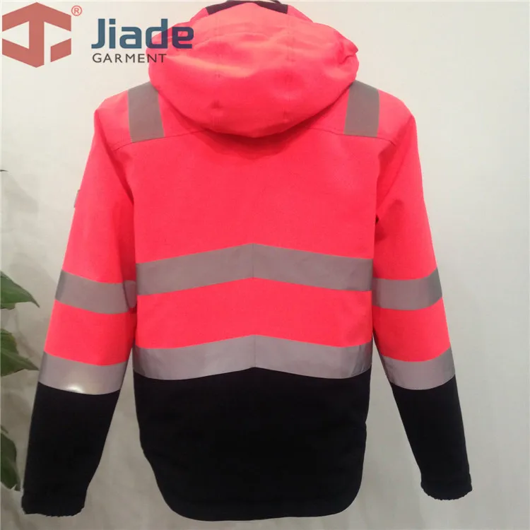 High Visibility Safety Bomber Jacket Orange Winter Reflective Waterproof Jacket Work Wear Plus Size