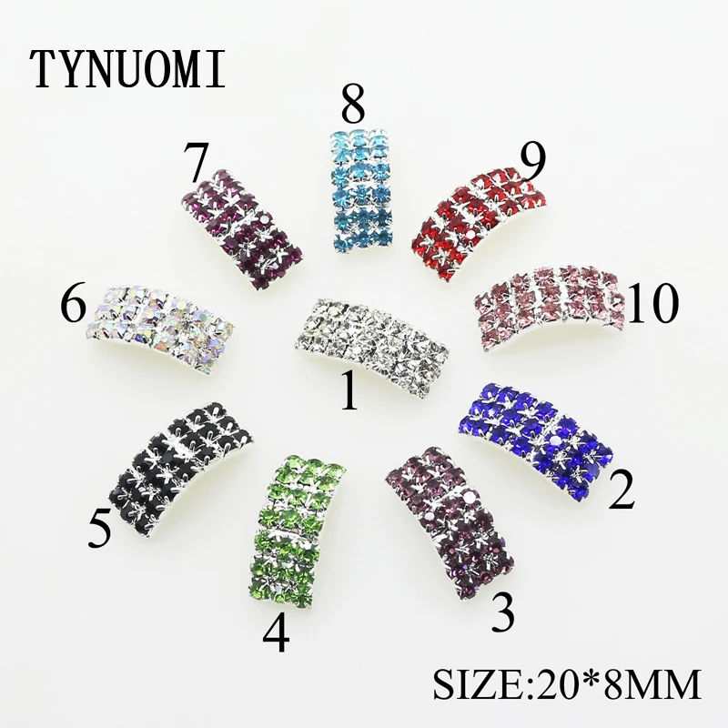 10 шт./Лот 20*8 мм изогнутая металлическая Пряжка Стразы смешанного цвета DIY рождественские декоративные материалы