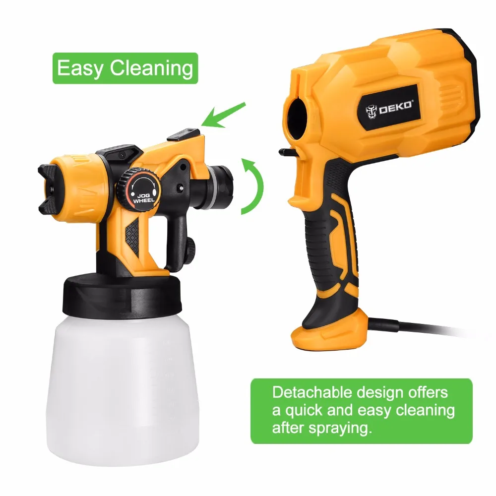 DEKO DKSG55K1 Electric Spray Gun 220V High Pressure Airbrush 3 Nozzle High Atomizing Spray Paint Tool