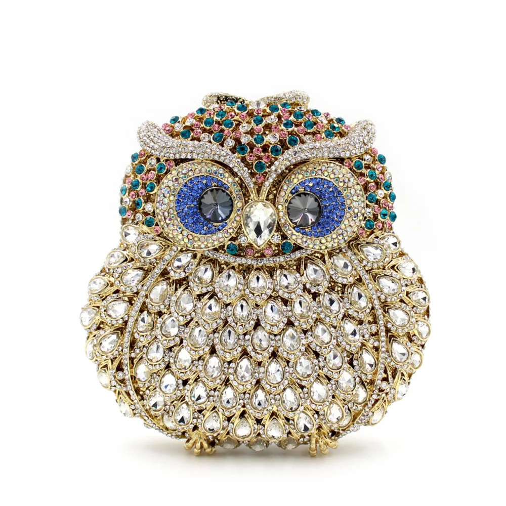 BL006 Animal braccialini Owl women bags pochette handmade prom Clutch evening bags Luxury party bags crystal clutch bags