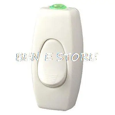 Weiß Kunststoff Rocker Taste Lampe Schnur Schalter AC 220V 6A 250VAC