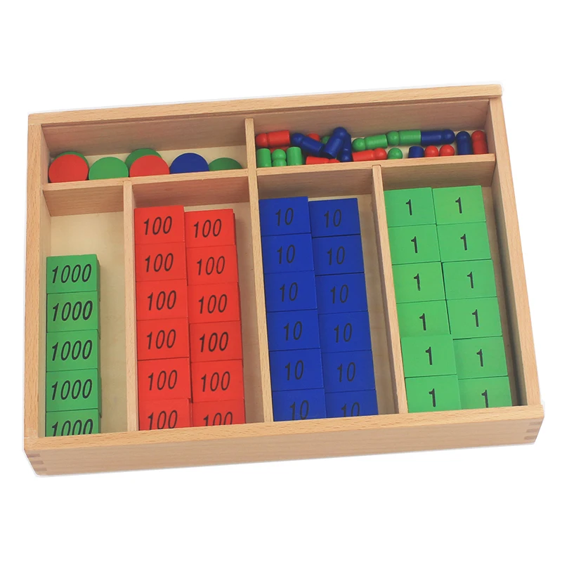 New Arrival Montessori Materials Wooden Toys Stamp Game Large Size Beech Wood Math Toys Kids Early Educational Children Day Gift