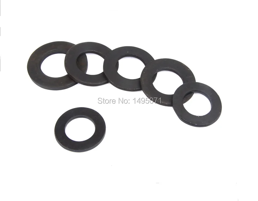 

200pcs/Lot M6 Grade 8.8 Carbon Steel Black Flat Washer Plain Washer Flat Gasket DIN125