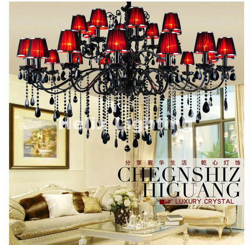 Free Shipping Newly Black Crystal Chandelier Lighting Top Luxury Factory Direct Selling 15L/18L/24L Design Crystal Chandelier