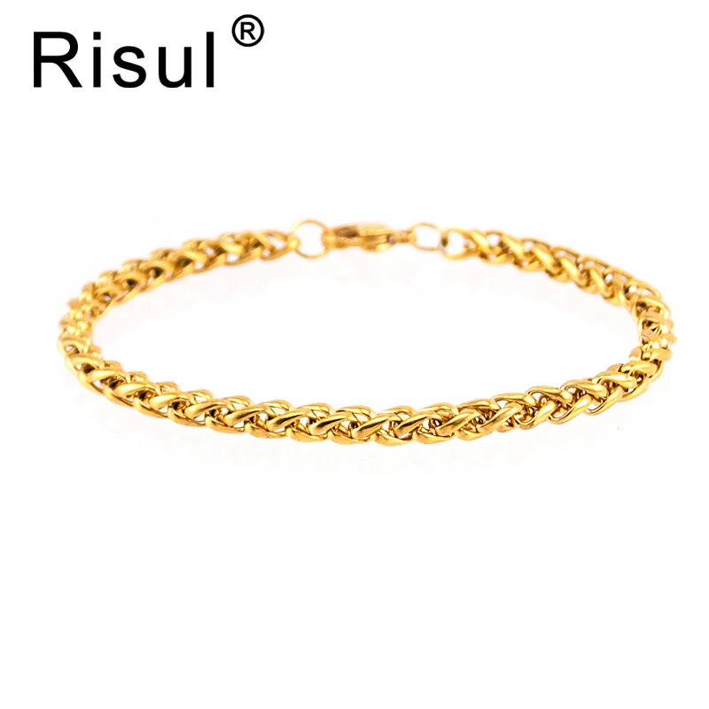 Stainless Steel Men's Women Braid Wheat link chain bracelet 4/5/6mm woven wristband bangle HighQuality Wholesale