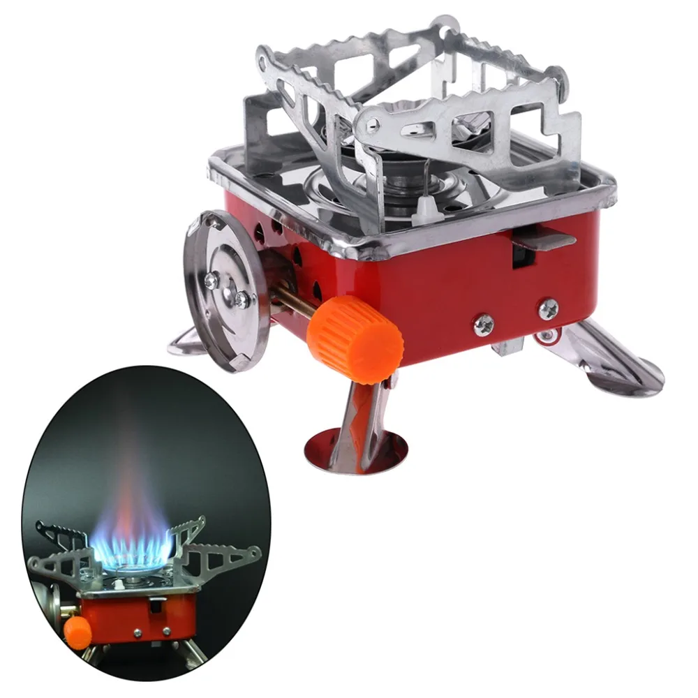 Mini Portable Stove Collapsible Bracket High-energy Ceramic Butane Gas Cooker For Outdoor Camping Picnic Cookout BBQ