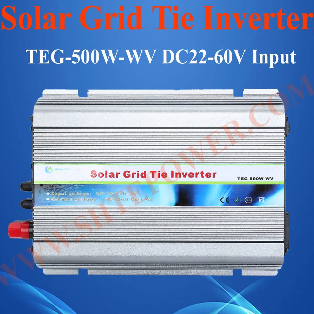 500W 22V-60VDC to 240V/230V/220V/120V/110V/100VAC On Grid Solar Inverter