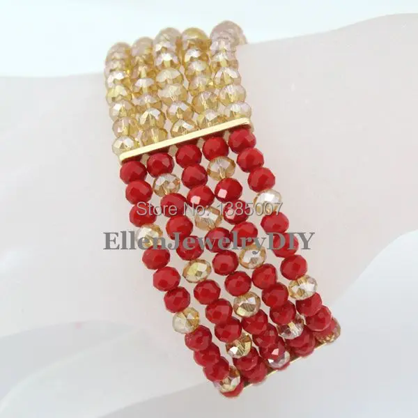 

Splendid 5 Rows Crystal Bracelet Nigerian Crystal Beads Bracelet Statement Bridesmaid Bracelet Gift African Bridal Jewelry