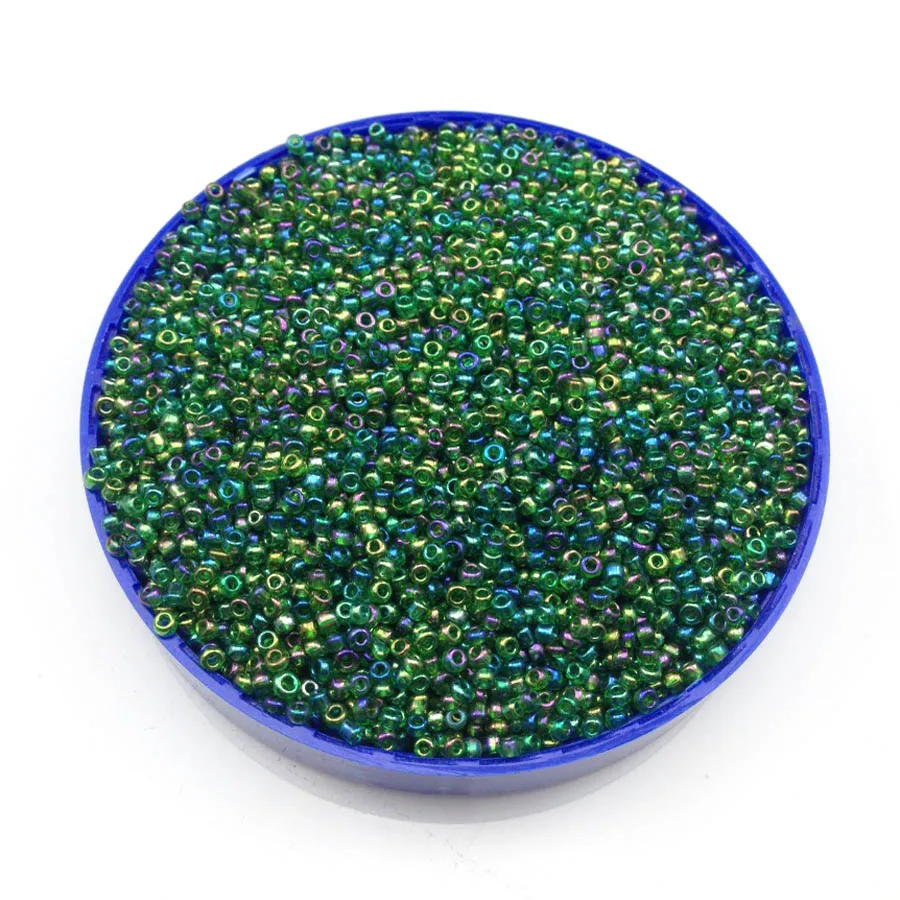 16g 1000X2mm 12/0 AB Colore Verde Rotondo Trasparente Allentato Branelli del distanziatore Cezch Vetro Seed Beads Handmade Jewelry DIY