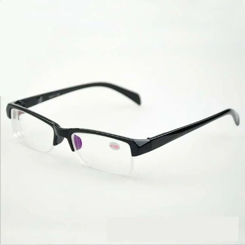 Male Female Fashion Half Frame Finished Myopia Glasses New Resin Lens Eyewear With Degree -1.0 -1.5 -2.0 -2.5 -3.0 -3.5 -4.0