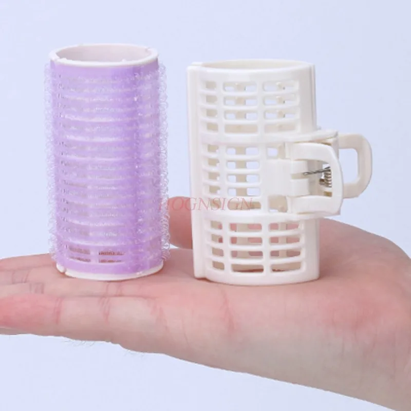 

4pcs Air bangs large curling tube self-adhesive inner buckle with clips household plastic curling iron volume does not hurt hai