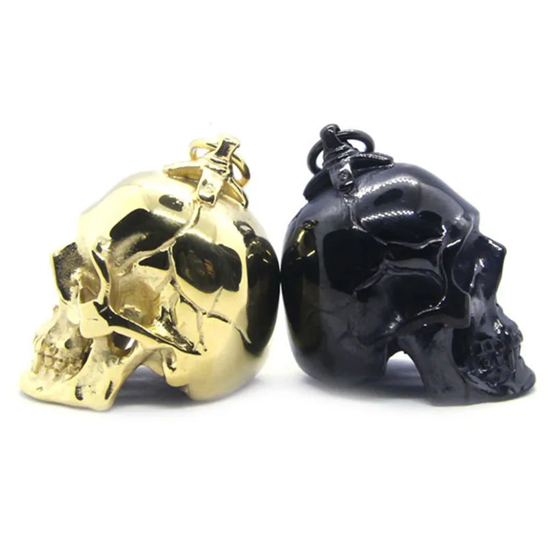1pc Support Dropship Huge Heavy Cool Skull Pendant 316L Stainless Steel Jewelry Golden Black Big Skull Pendant