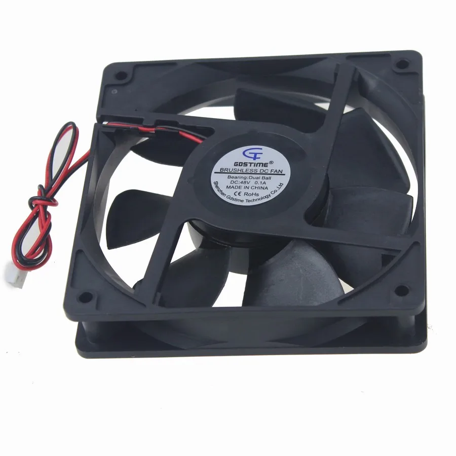 

10Pcs Gdstime 12025 12cm 120mm DC 48V 0.1A Dual Ball Cooling Cooler Fan