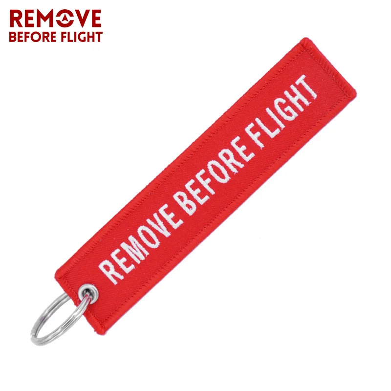 Remove Before Flight Chaveiro Tag Embroidery Keychain Key Ring for Aviation OEM Key Chains Jewelry Luggage Tag Key Fob 5 PCS/LOT