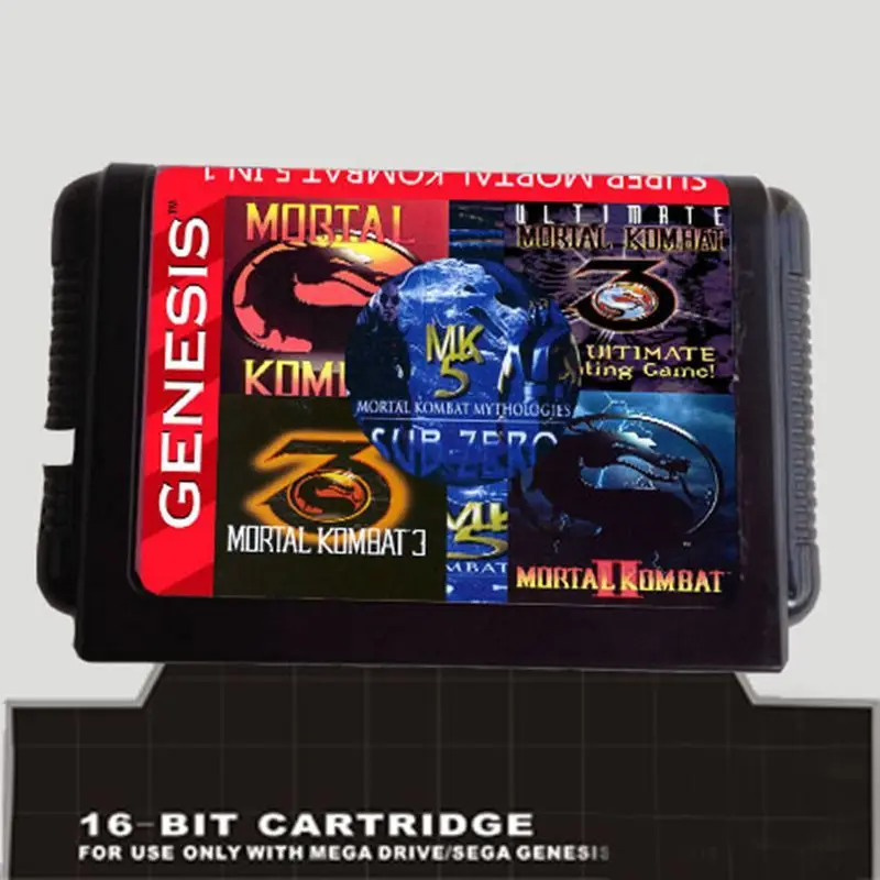 MK 5 In 1 Mortal Kombat Collection 67/32/25/15/16/18/35 IN 1 16 Bit MD Game Card JAP SHELL For Sega Mega Drive For Genesis