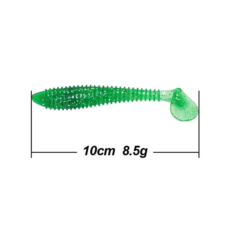 Smart 5pcs 100mm 8.5g Soft Fishing lure Isca Artificial Single T-tail Silicone Bait Pesca Wobbler Leurre Saltwater Bass Swimbait