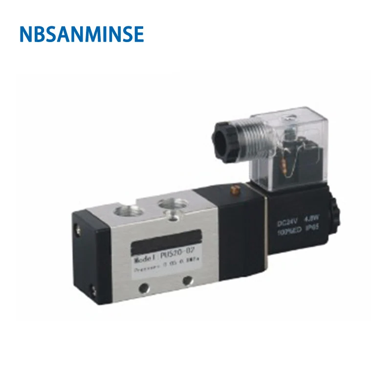 

PU520 Solenoid Valve 1/4 3/8 1/2 Control Valve Electrical Pneumatic Valve Two Position Five Way For Automation System NBSANMINSE