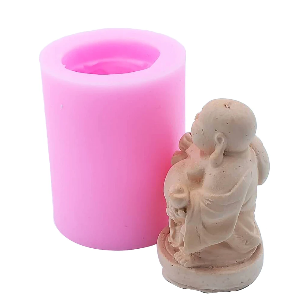 Chinese Buddha Silicone Soap Mold Candle Mold Food Grade Silicone Mold 3D Chocolate Molds Decorated Candle Plaster Resin Molds