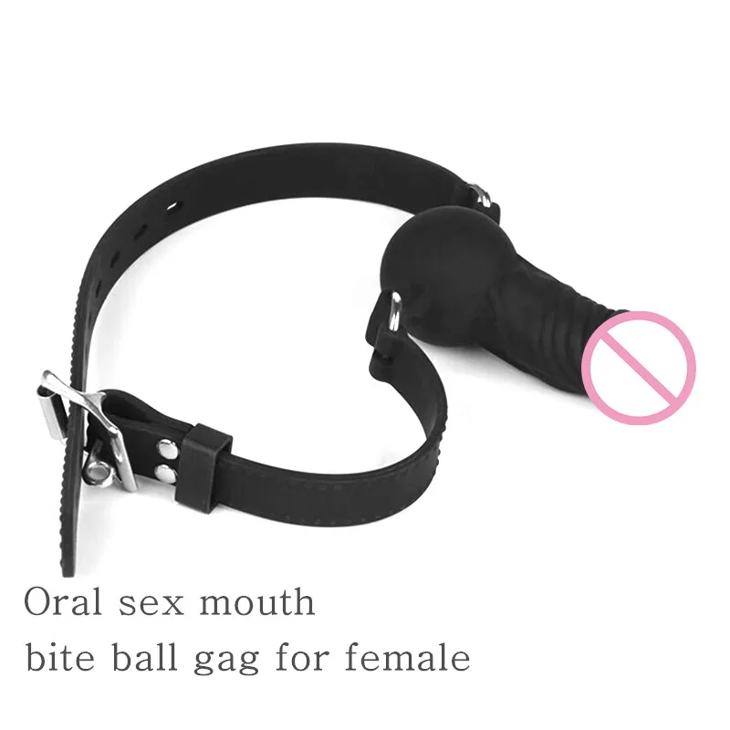 Sex Games Mouth Ball Real Penis Huge Dildo Mouth Gag Sex Toys Mouth Plug Oral BDSM Bondage Fetish Men Big Penis Ball Sex Toys