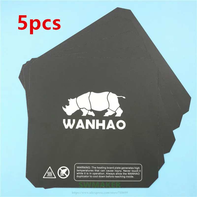 5pcs Wanhao i3 3D Printing Bed Heated Bed Sticker Heating Plate Print Sticker Build Plate Tape Black Color